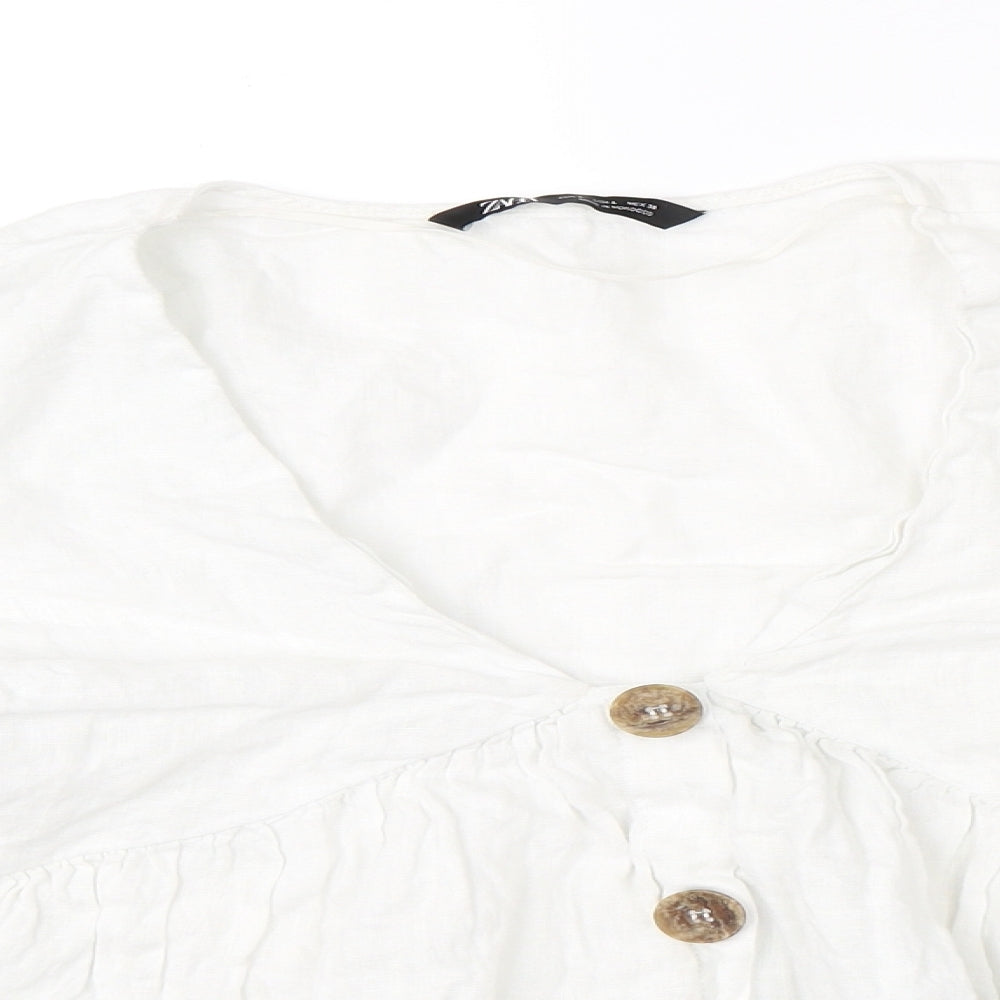 Zara Womens White   Basic Blouse Size L