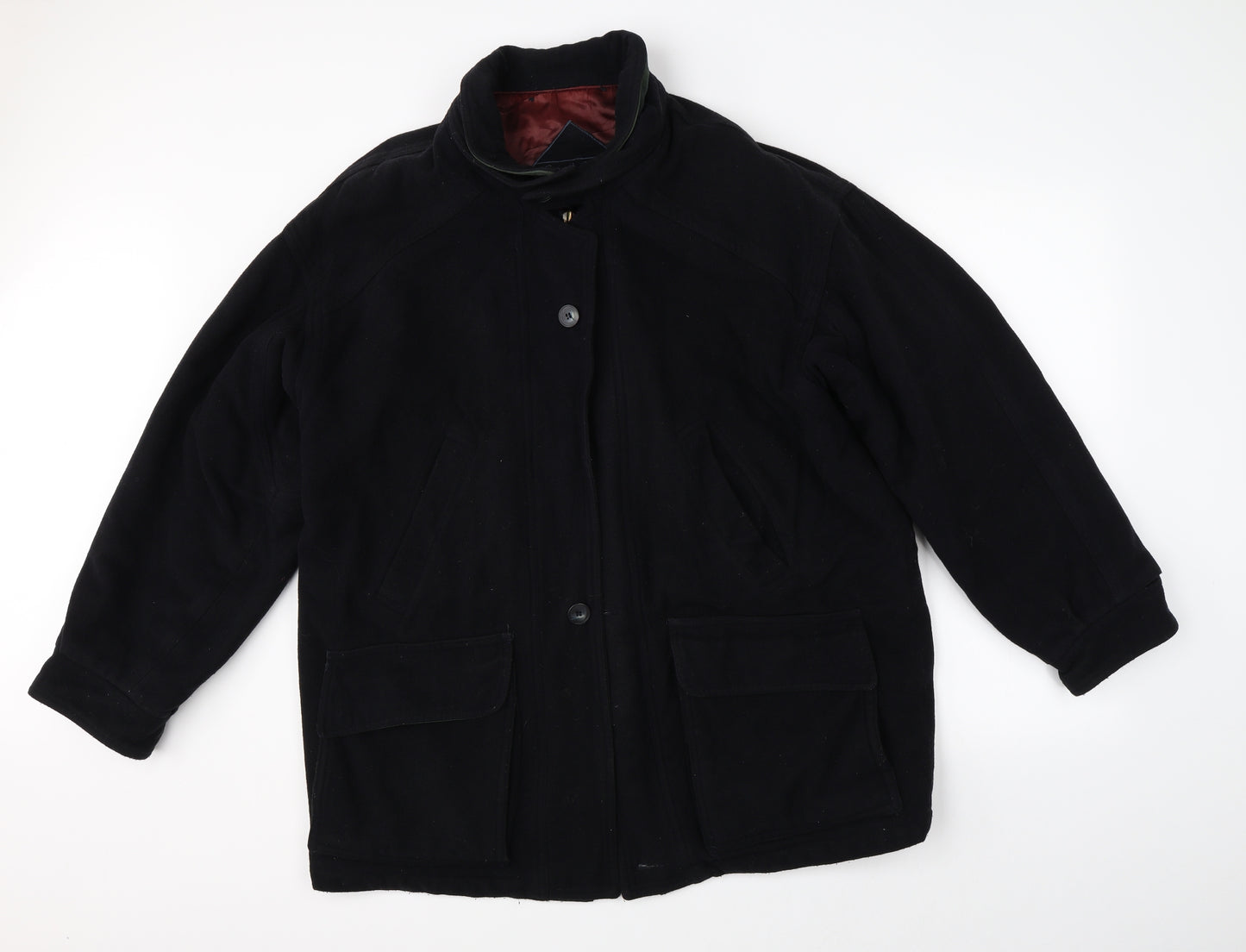 Cecil Gee Mens Black   Overcoat Coat Size L