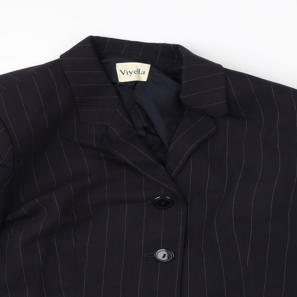 Viyella Womens Blue Striped  Jacket Blazer Size 14