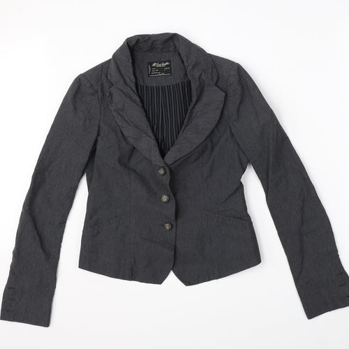 AllSaints Womens Grey   Biker Blazer Size 12