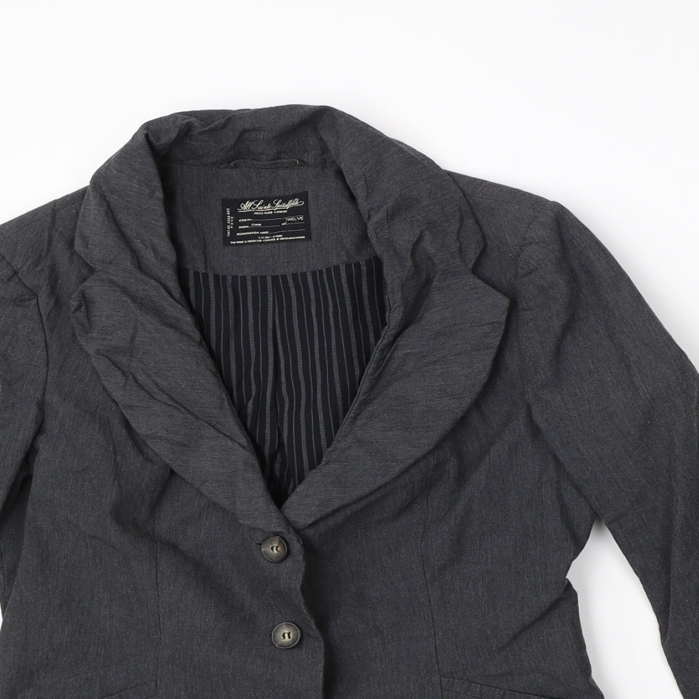 AllSaints Womens Grey   Biker Blazer Size 12