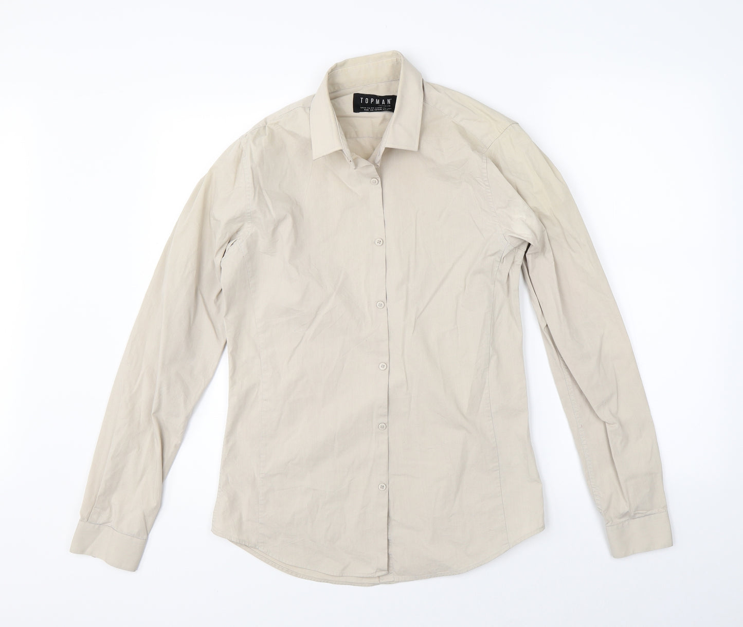 Topman Mens Beige    Button-Up Size M