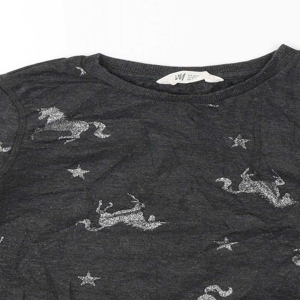 H&M Girls Grey   Pullover Jumper Size 11-12 Years