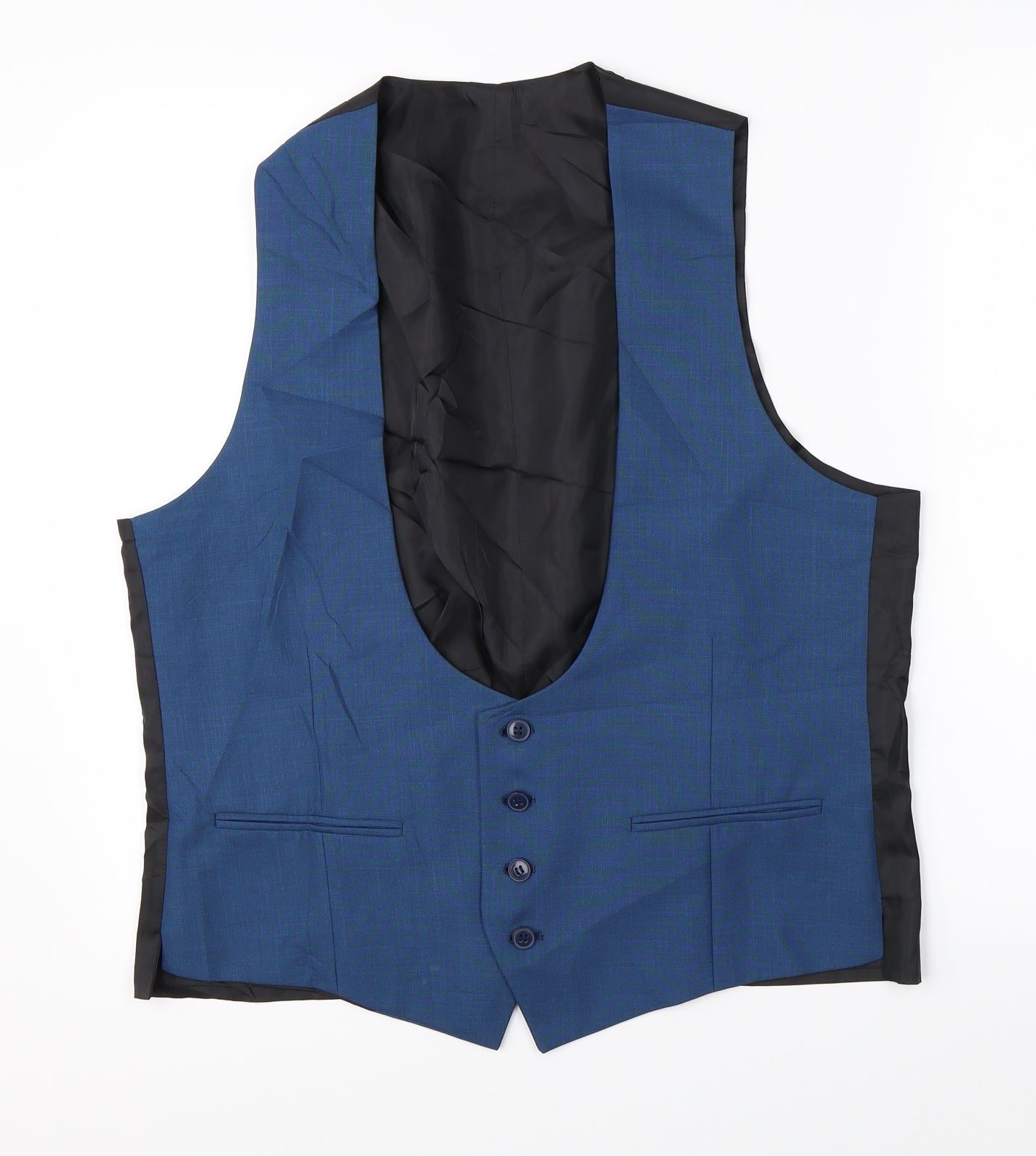 Marks & Spencer Mens Blue   Jacket Suit Waistcoat Size 42