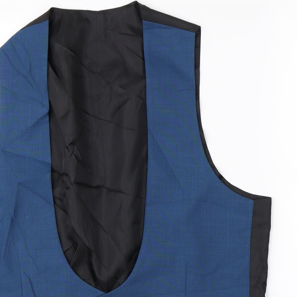 Marks & Spencer Mens Blue   Jacket Suit Waistcoat Size 42