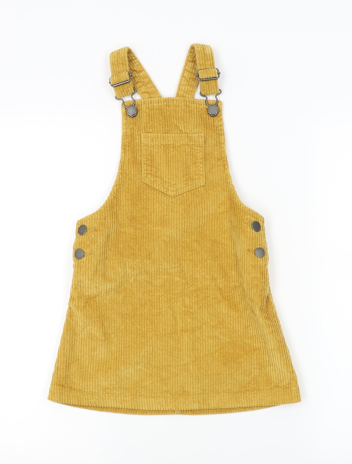 F&F Girls Yellow  Corduroy Pinafore/Dungaree Dress  Size 6 Years