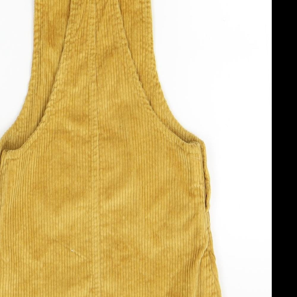 F&F Girls Yellow  Corduroy Pinafore/Dungaree Dress  Size 6 Years
