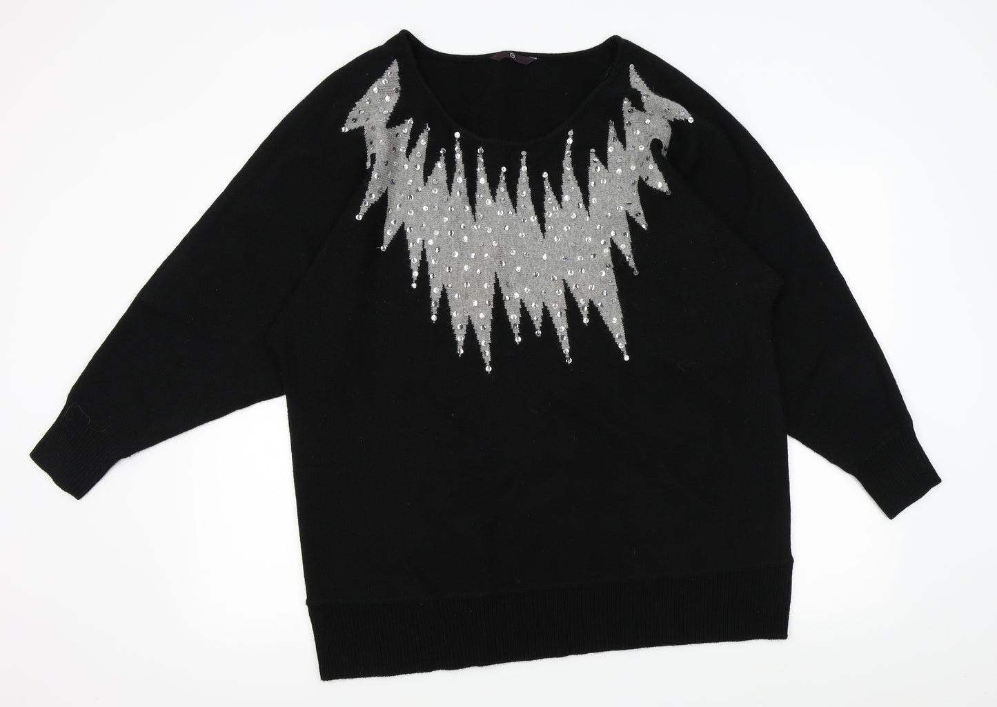 Evans Womens Black   Pullover Jumper Size 22