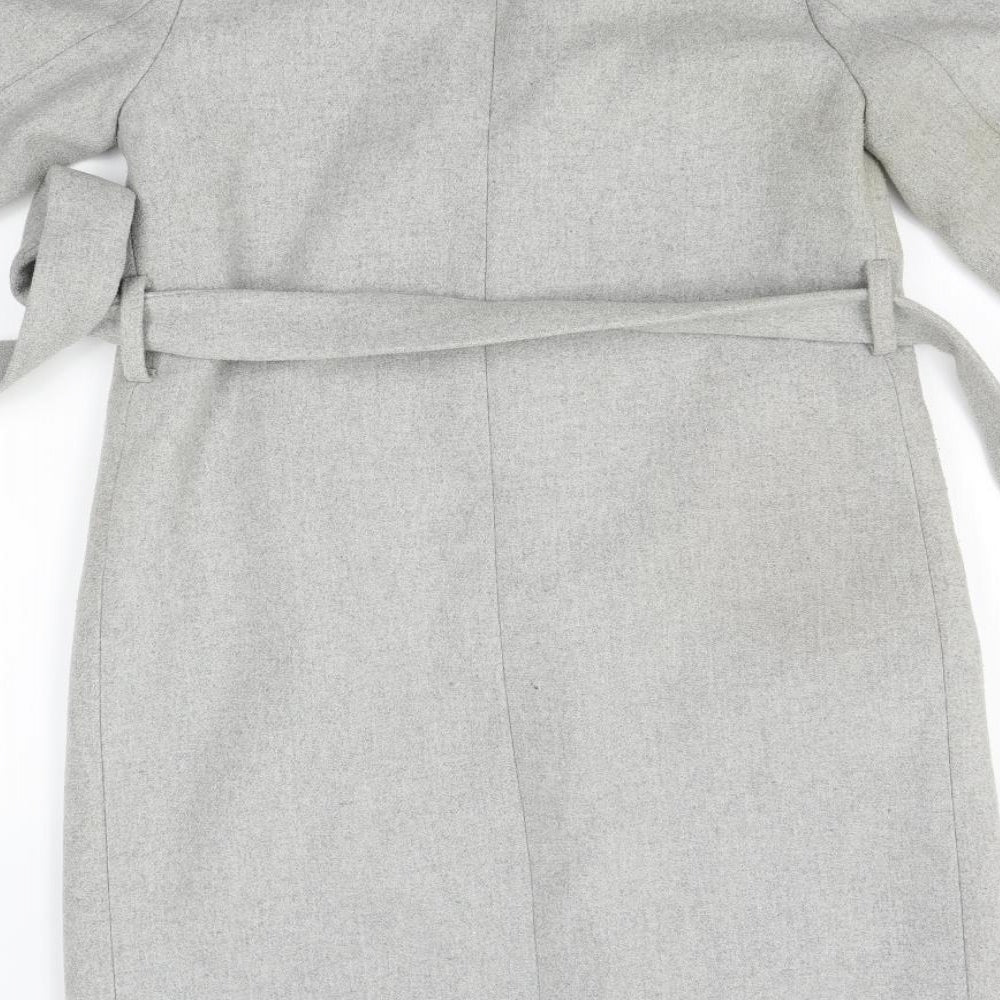 New Look Womens Grey   Overcoat Coat Size 6
