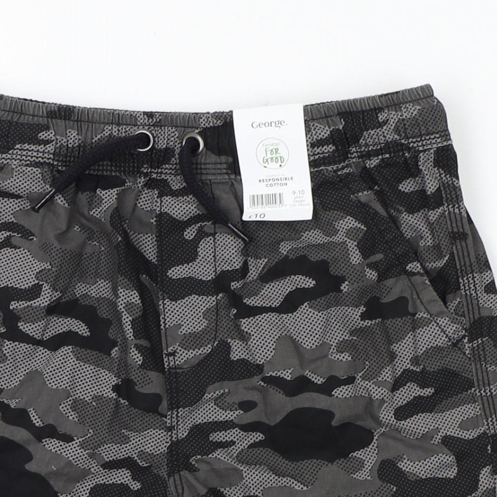George Boys Grey Camouflage  Bermuda Shorts Size 9-10 Years