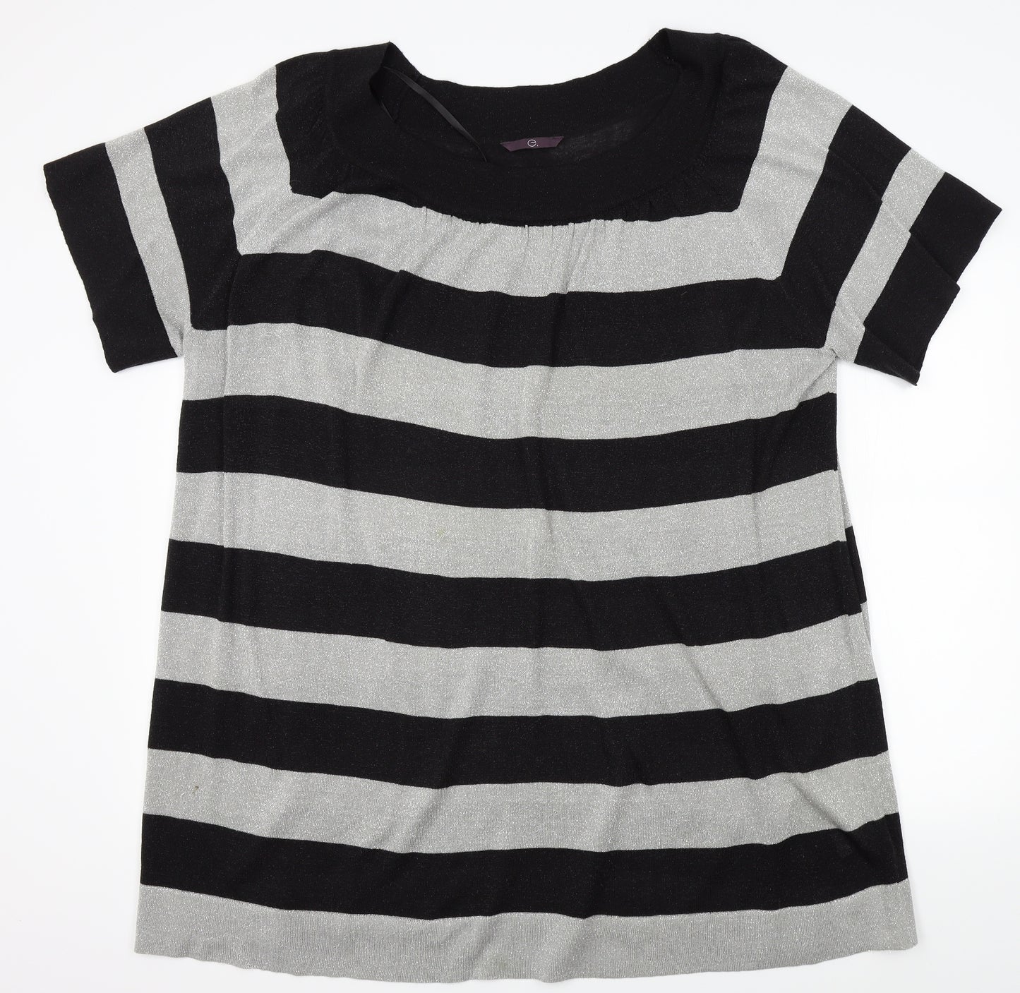 Evans Womens Grey Striped  Pullover Jumper Size 26