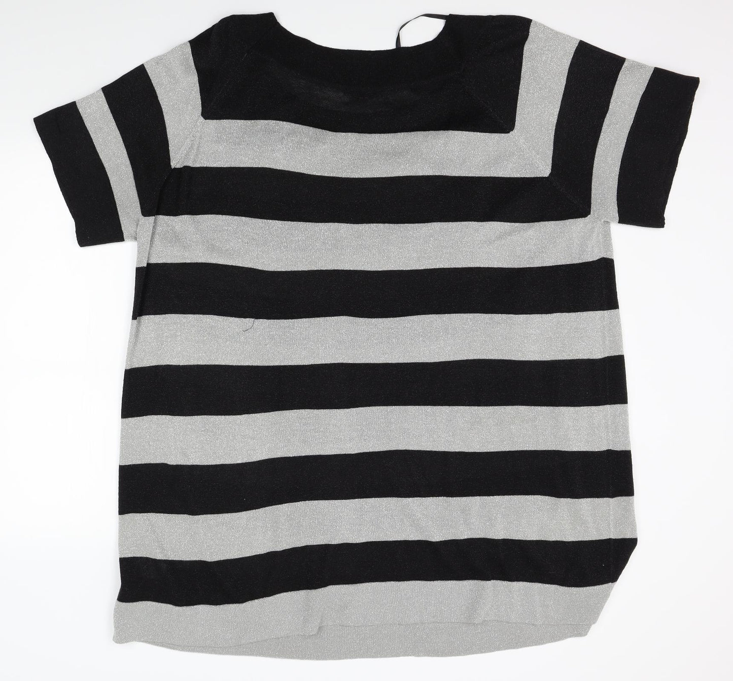 Evans Womens Grey Striped  Pullover Jumper Size 26