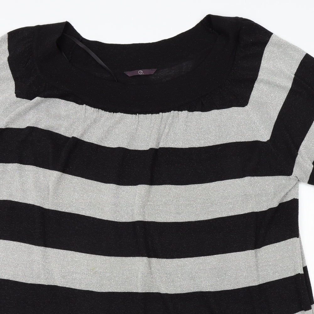 Evans Womens Grey Striped  Pullover Jumper Size 26