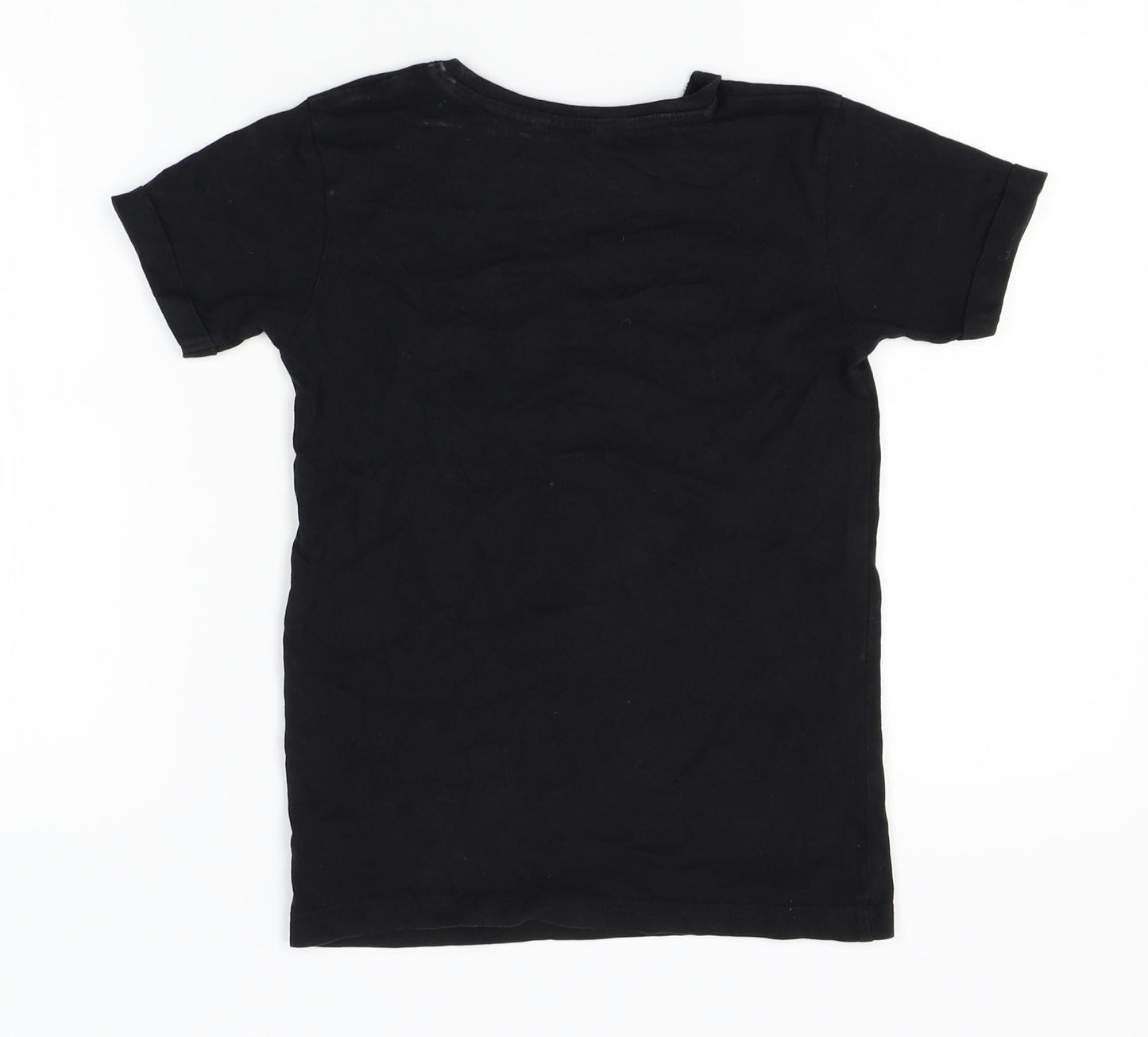 George Boys Black   Basic T-Shirt Size 8-9 Years  - skull and bone