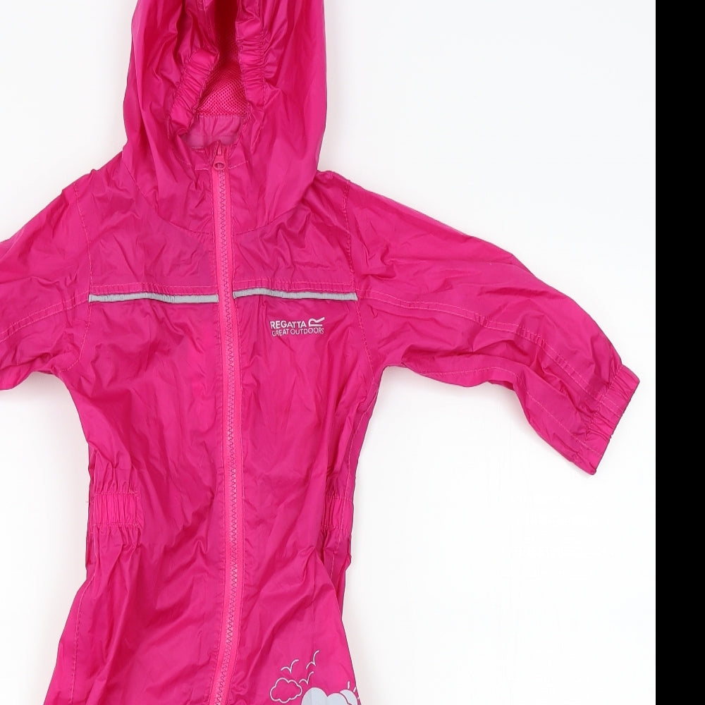 Regatta Girls Pink   Rain Coat Snowsuit Size 18-24 Months  - rainsuit