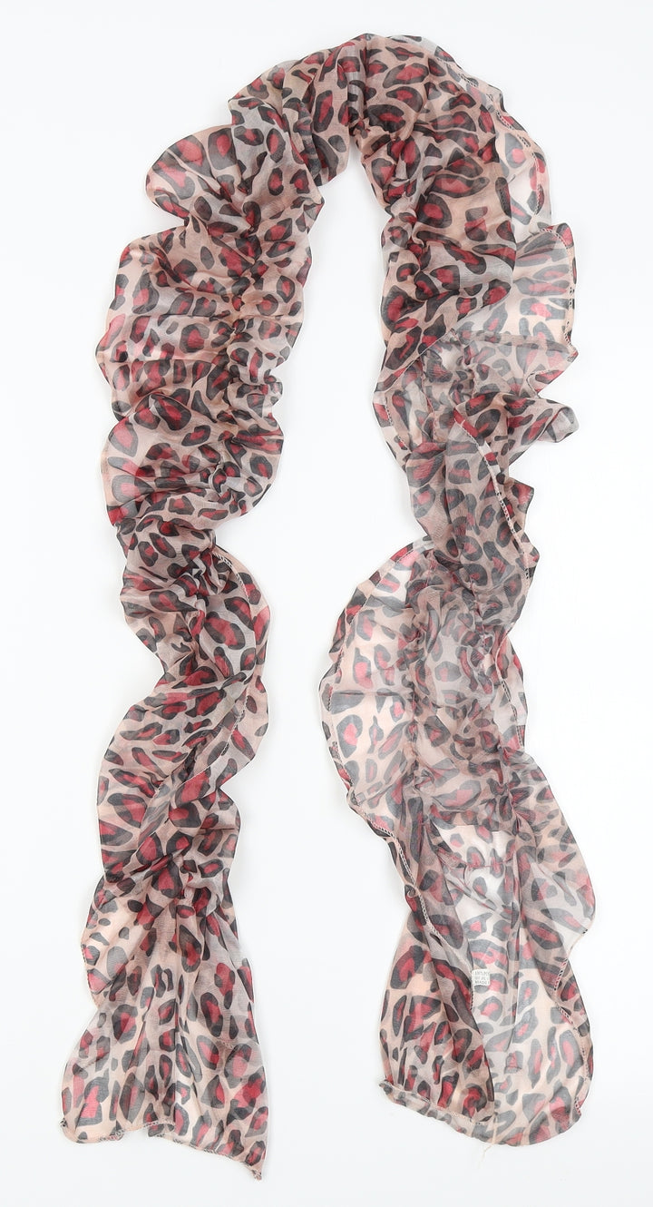 Preworn Womens Pink Animal Print Scarf - boa