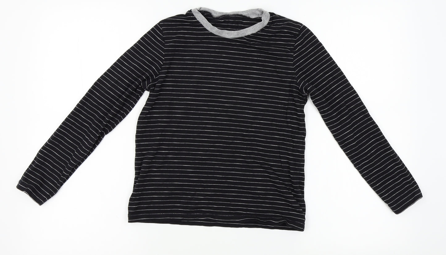 George Boys Black Striped  Basic T-Shirt Size 10-11 Years