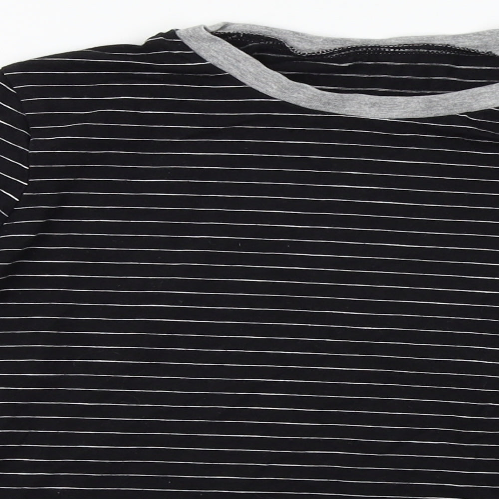 George Boys Black Striped  Basic T-Shirt Size 10-11 Years
