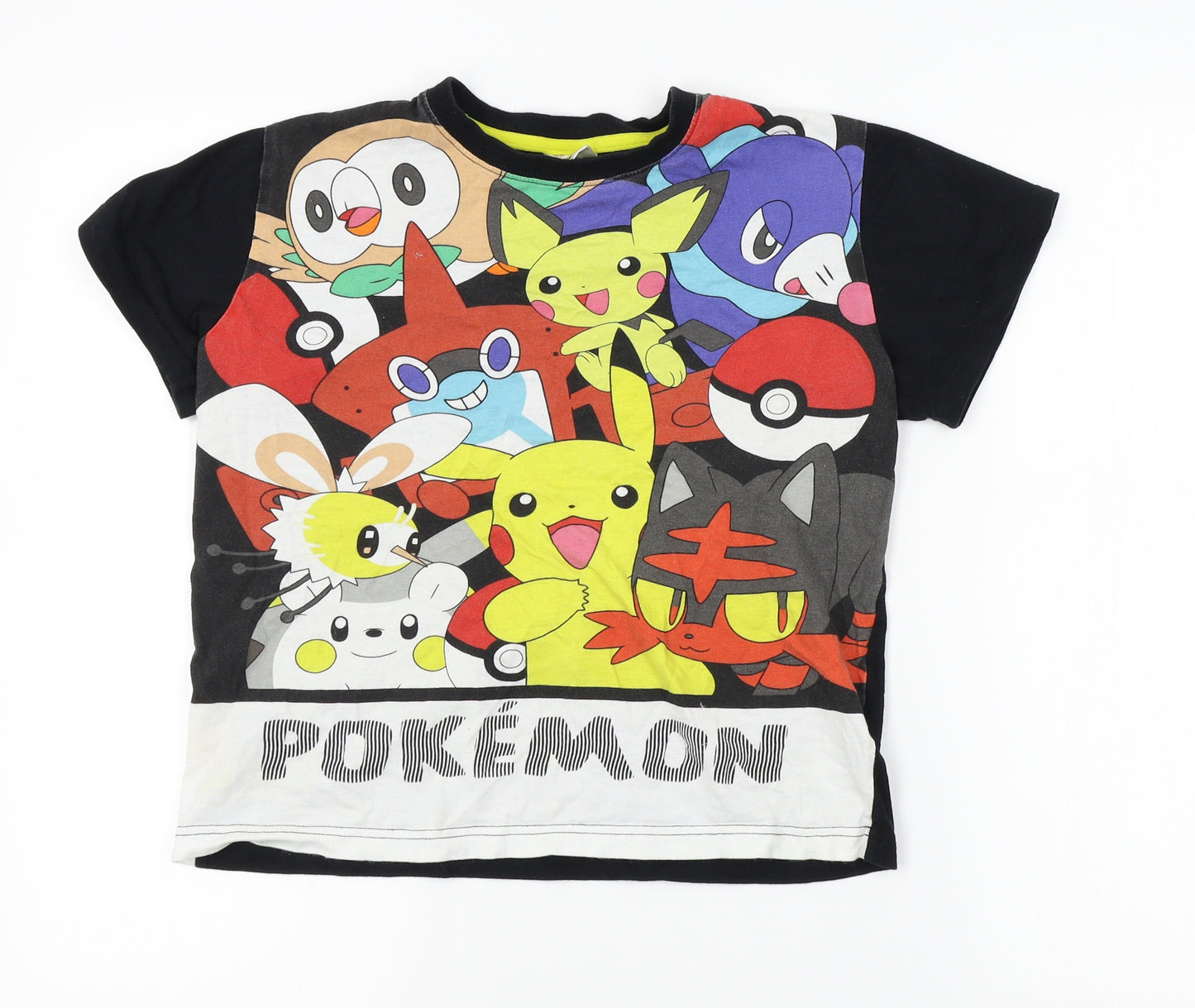Matalan Boys Black   Basic T-Shirt Size 10 Years  - pokemon
