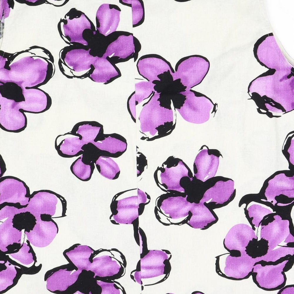 Arcadia Womens White Floral  Basic Blouse Size 28