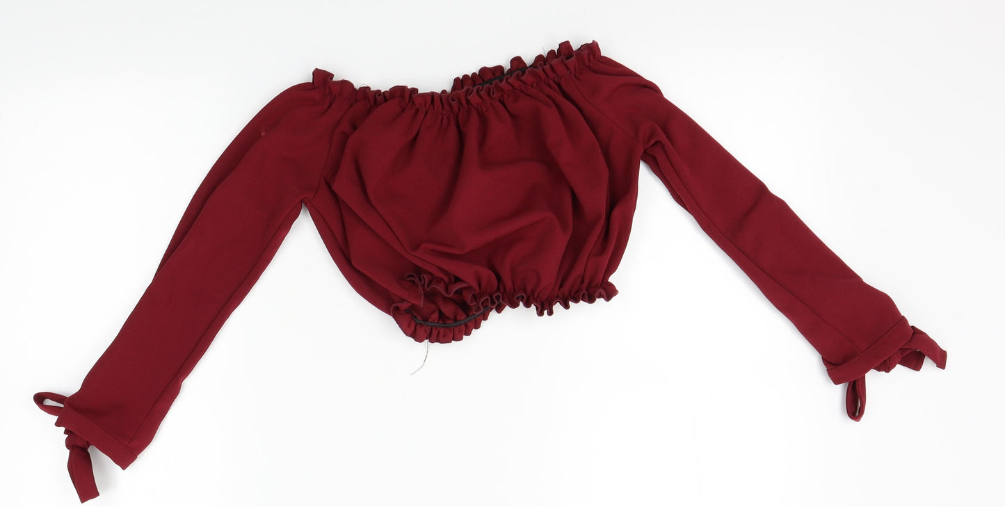 New Look Womens Red   Cropped T-Shirt Size 8