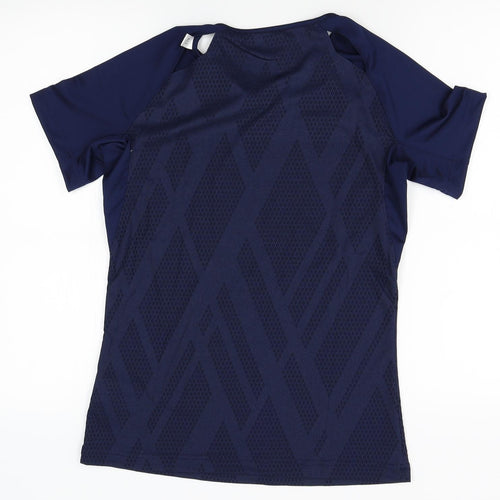 adidas Womens Blue   Basic T-Shirt Size M  - slits on back