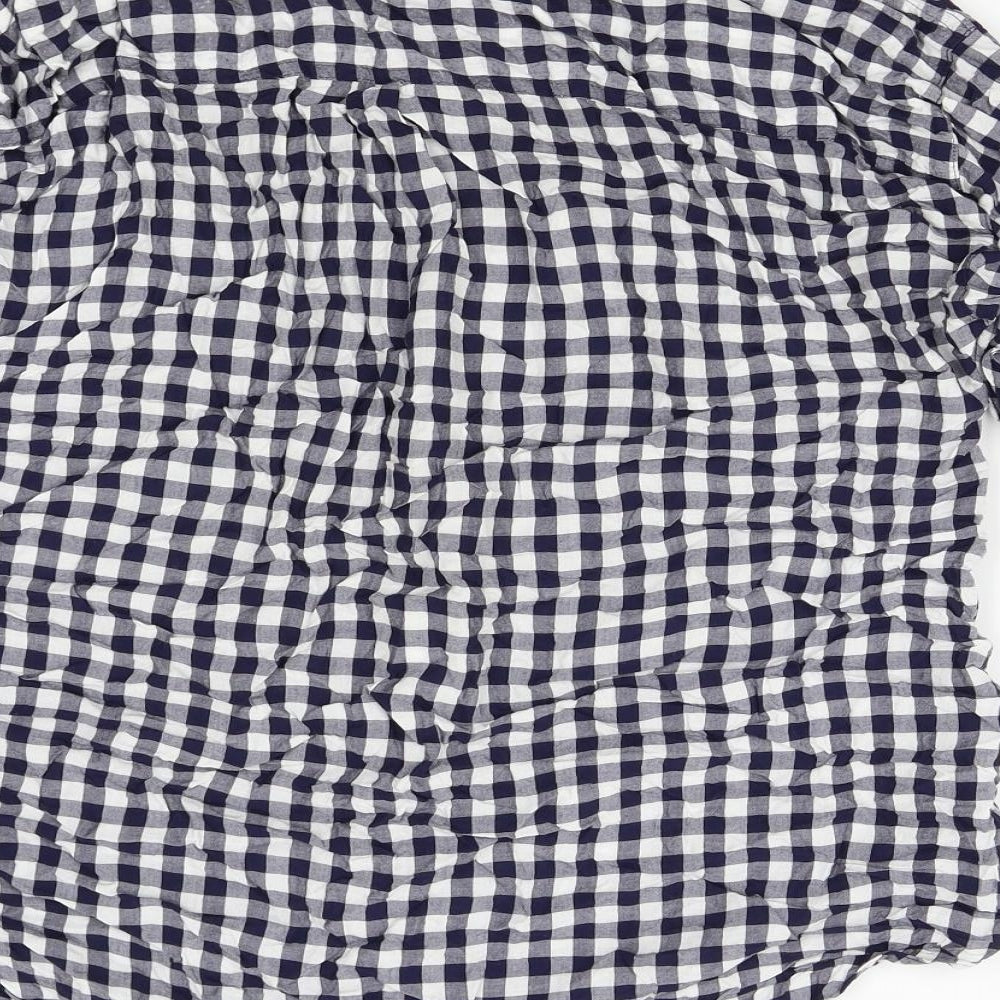 NEXT Womens Grey Plaid  Basic Button-Up Size 18