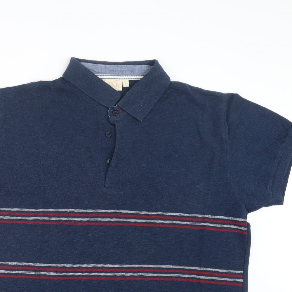 W&B Mens Blue    Polo Size L