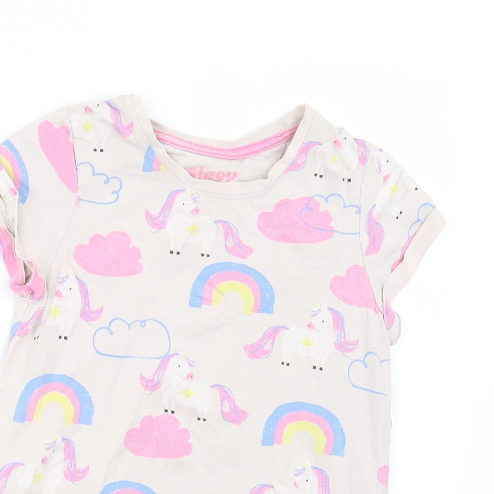Marks and Spencer Girls Pink Geometric  Top Pyjama Top Size 6-7 Years