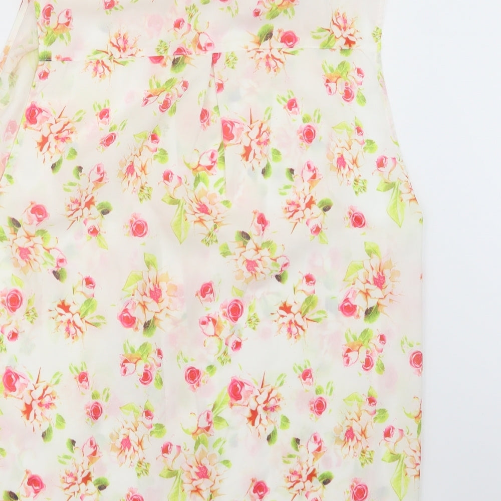 Golddigga Womens White Floral  Basic Button-Up Size 18