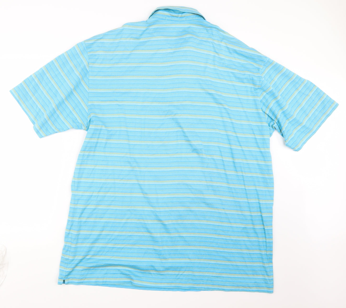 Tiger Woods Mens Blue Striped   Polo Size 2XL