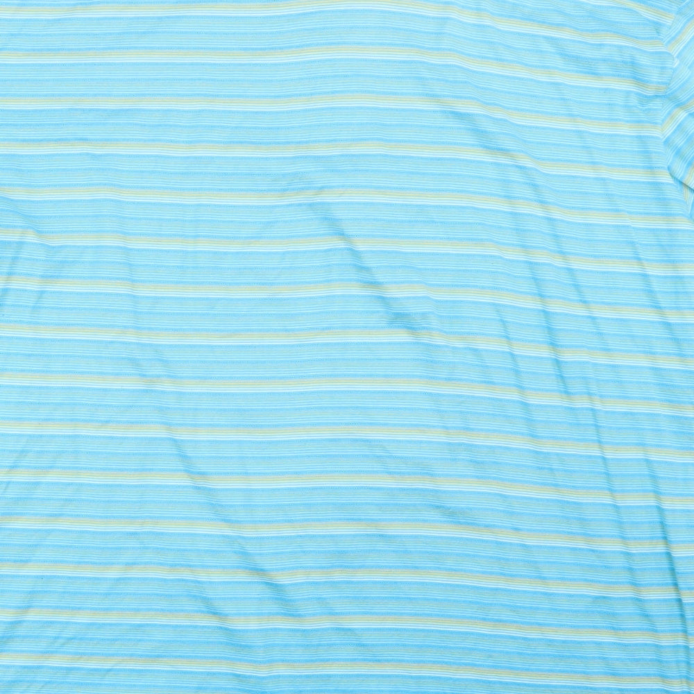 Tiger Woods Mens Blue Striped   Polo Size 2XL