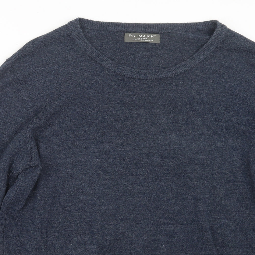 Primark Mens Blue  Knit Pullover Jumper Size XL