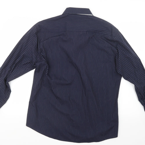 Taylor & Wright Mens Blue Striped   Button-Up Size L