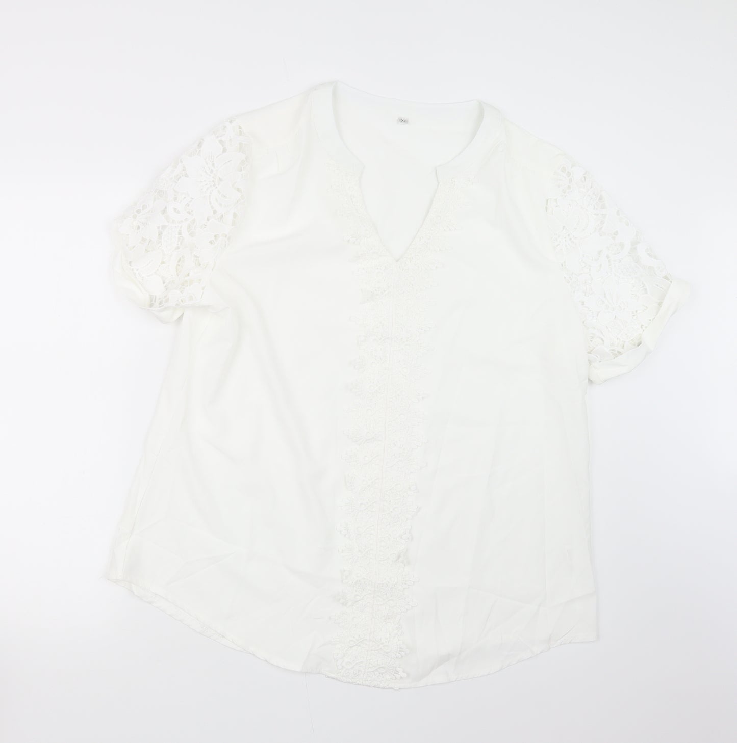 Preworn Womens White   Basic Blouse Size XL
