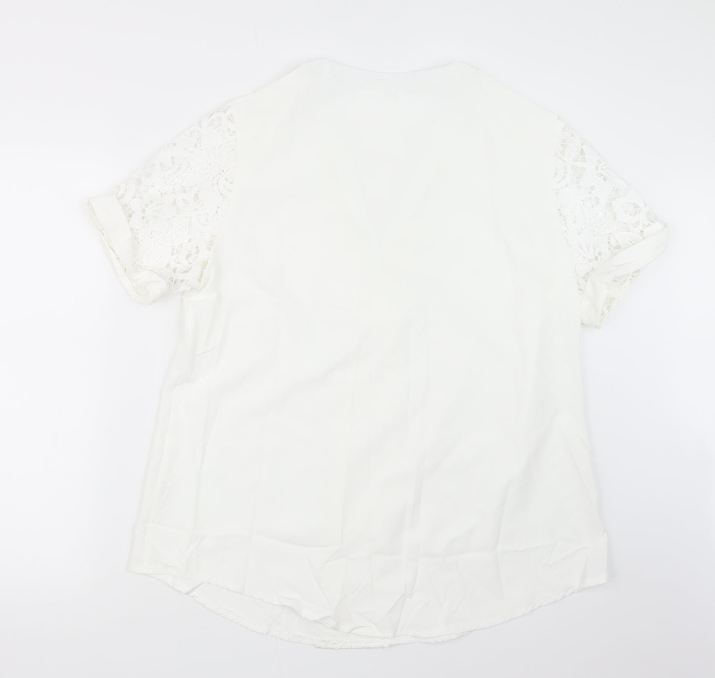 Preworn Womens White   Basic Blouse Size XL