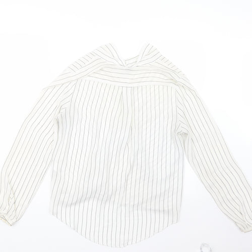 Atmosphere Womens White Striped  Basic Blouse Size 14