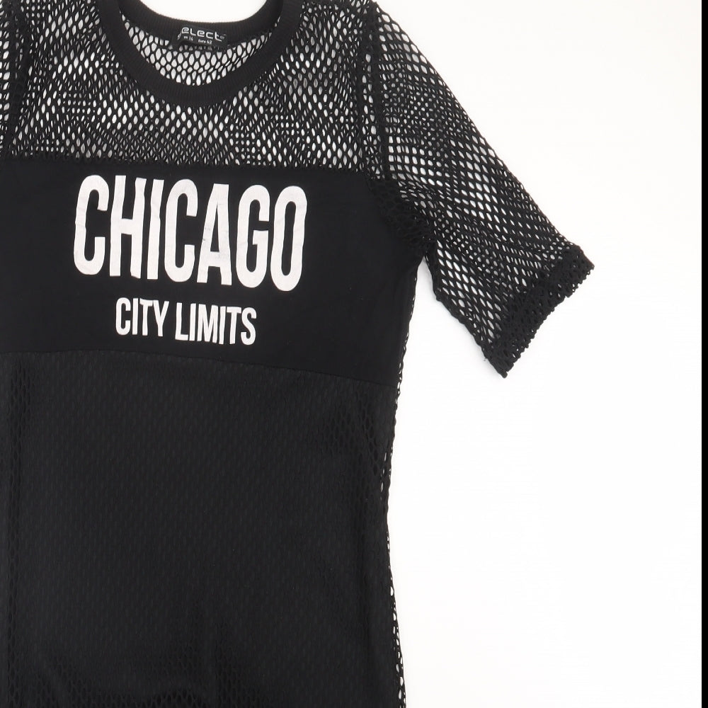 Select Womens Black   T-Shirt Dress  Size 14