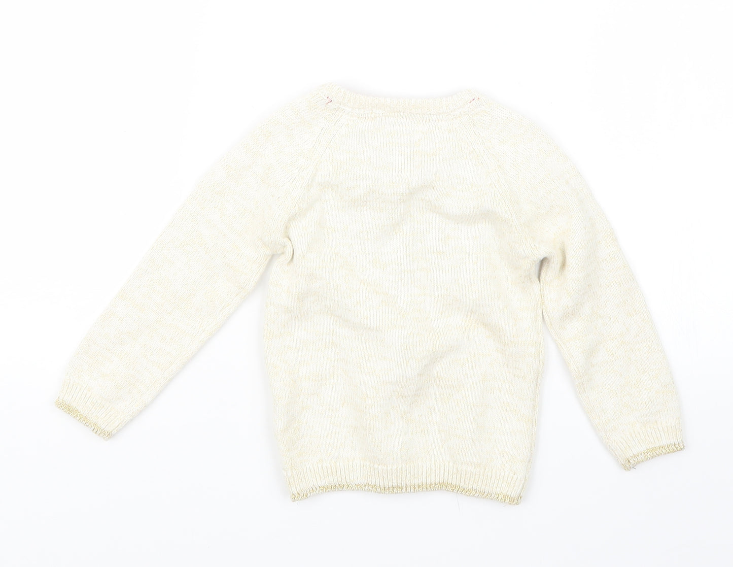 F&F Girls Beige  Knit Pullover Jumper Size 12-18 Months