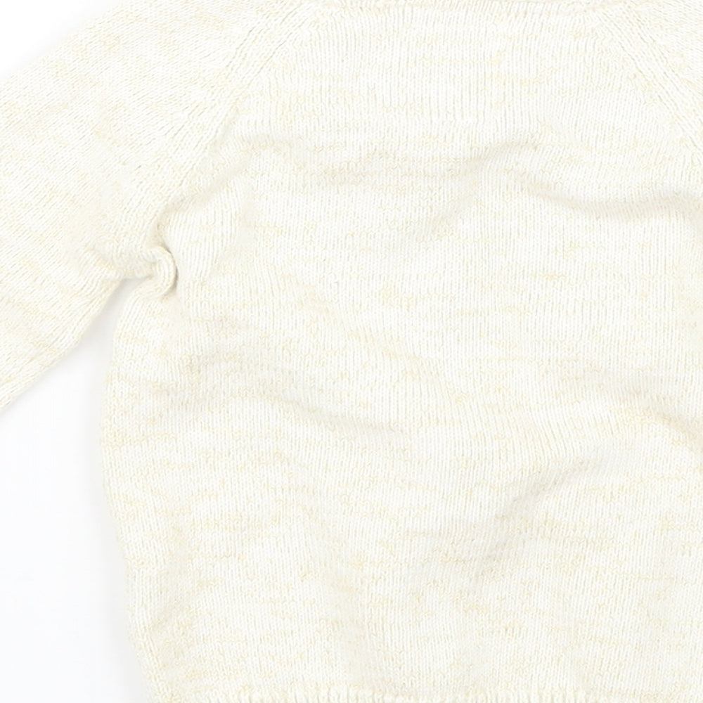 F&F Girls Beige  Knit Pullover Jumper Size 12-18 Months