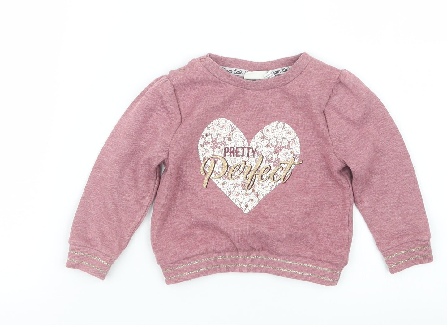 River Island Girls Pink   Pullover Jumper Size 9-12 Months
