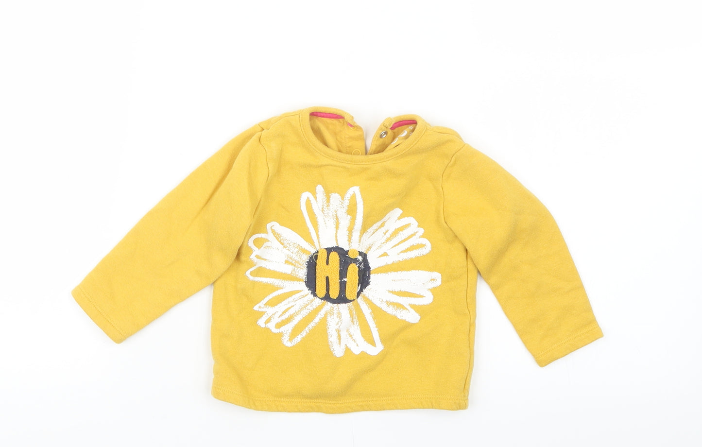 F&F Girls Yellow   Pullover Jumper Size 6-9 Months