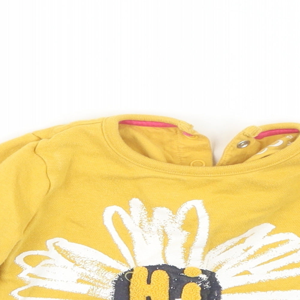 F&F Girls Yellow   Pullover Jumper Size 6-9 Months