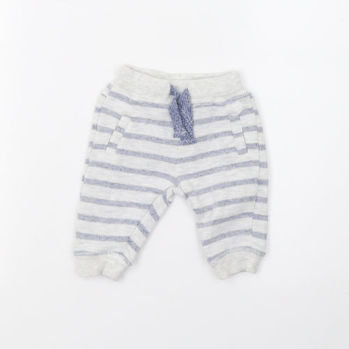 F&F Baby Grey Striped  Jogger Trousers Size 0-3 Months