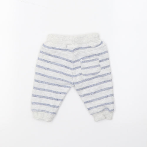 F&F Baby Grey Striped  Jogger Trousers Size 0-3 Months