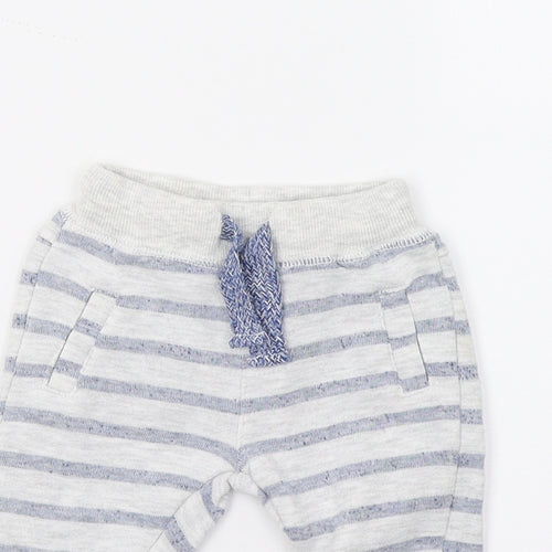 F&F Baby Grey Striped  Jogger Trousers Size 0-3 Months