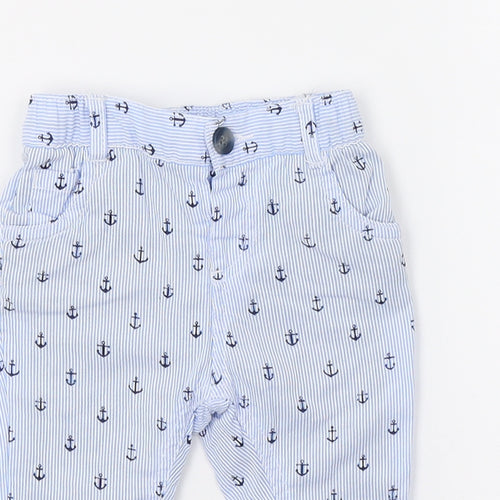 Mini Club Boys Blue Striped  Sweatpants Trousers Size 0-3 Months