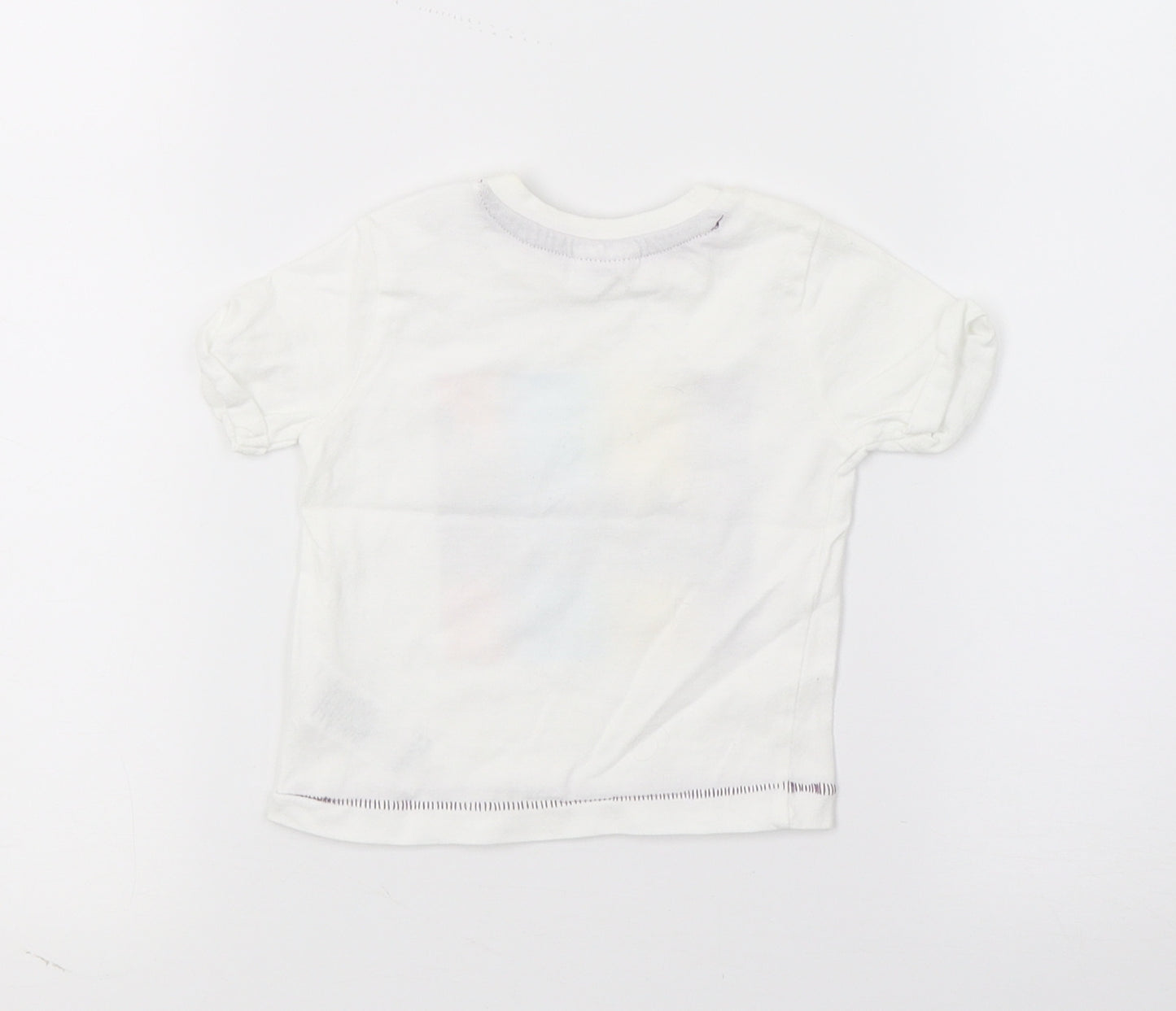 F&F Girls White  Jersey Basic T-Shirt Size 0-3 Months