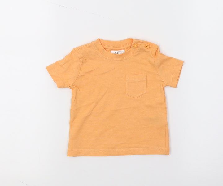 F&F Baby Orange  Jersey Basic T-Shirt Size 0-3 Months