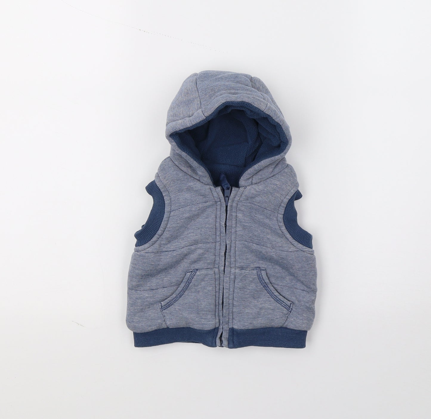 George Boys Blue  Jersey Gilet Jacket Size 0-3 Months